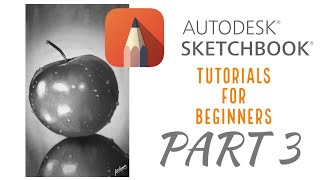 Autodesk sketchbook app step by step tutorial part 3beginners tutorial [upl. by Taka757]