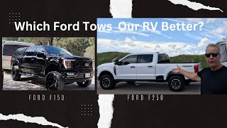 Which FORD Tows Our RV Better ford fordf250 tremor fordf150 intech rv rvlifestyle vanlife [upl. by Ihtac363]