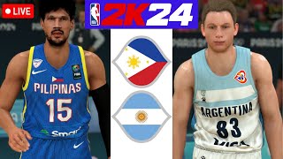 Paris Olympic 2024  GILAS PILIPINAS vs Argentina  NBA 2K Gameplay [upl. by Eydnarb837]