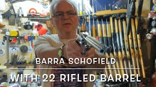 Barra Schofield no3 co2 revolver with the 22 rifled barrel kit installed full review [upl. by Akimed]