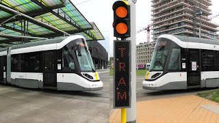 Coastal TRAM  Oostende Station  New KUSTTRAM  Ostende Bahnhof die neue Küstenstraßenbahn 2021 [upl. by Anatak]