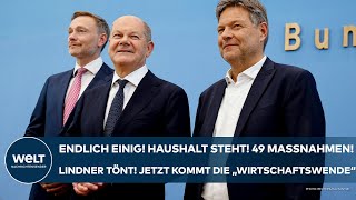 DEUTSCHLAND Scholz Habeck und Lindner einig Jetzt kommt die quotWirtschaftswendequot mit 49 Maßnahmen [upl. by Nya]