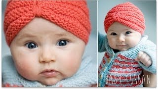 KNITTING TUTORIAL  BABY TURBAN [upl. by Melessa]