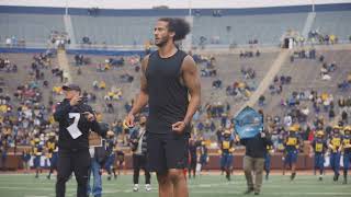 Colin Kaepernick throws in front of NFL scouts at Michigans spring game [upl. by Arotak]