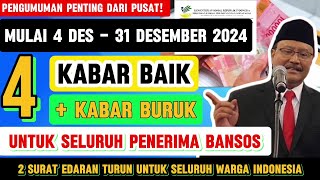 PENTING❗BESOK BAGI PENERIMA BANSOS ADA 4 KABAR BAIK DAN BURUK  KPM PKH BPNT PIP BLT DD WAJIB TAU [upl. by Siblee]