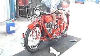 1924 Indian Scout first fire up [upl. by Elagiba600]