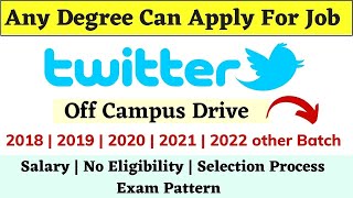 Twitter Off Campus Drive 2018  2019  2020  2021  2022  Twitter Exam Pattern  Selection process [upl. by Annovaj367]