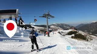 Jasna Nizke Tatry Chopok Slovakia  ski run 1a  Priehyba  Záhradky short video 55quot [upl. by Ford]