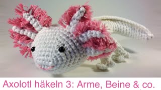 DIY Axolotl häkeln Teil 3  Arme Beine und der Rest für Anfänger geeignet [upl. by Hessler]