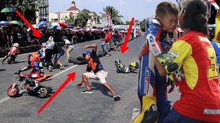 Jeritan seorang ibu ketika buah hatinya terjatuh mini motogp [upl. by Nitsrik]