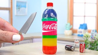 Satisfying Miniature Rainbow CocaCola Jelly Recipe  Perfect Tiny Fruit Jelly Tutorial  Tiny Cakes [upl. by Bronny]