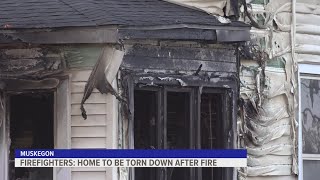 Police called to house fire near Muskegon courthouse as cars drove over fire hose [upl. by Celik576]