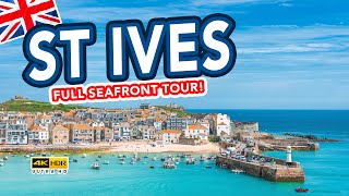 ST IVES CORNWALL  Full seafront tour of the holiday seaside town of St Ives [upl. by Novert]