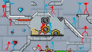 Watergirl and Fireboy  All Ice Temple  Stickman Animation [upl. by Micheil896]