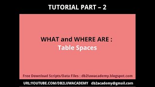 DB2 Tutorial 2  What and Where are Table spaces [upl. by Kerekes]