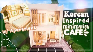 Korean Inspired Minimalist Cafe with Apartment I Bloxburg Speedbuild and Tour  iTapixca Builds [upl. by Tullusus446]