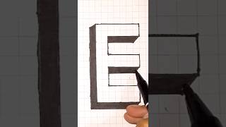 3D letter drawing 3d art  3d drawing drawing 3d 3dart art easydrawing draw shorts [upl. by Airad]