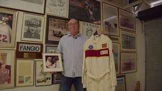 Richard Blanden discussing Lot 6  A Fastman driving suit worn by JM Fangio [upl. by Ahseenat835]