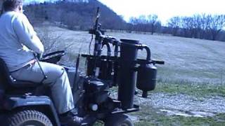 Wood Gas Lawn Tractor Start and Drive [upl. by Rube847]