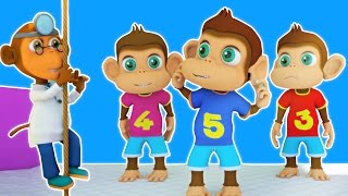 cinco macacos pequenos  3D canção crianças em português  Five Little Monkeys [upl. by Amadeo216]