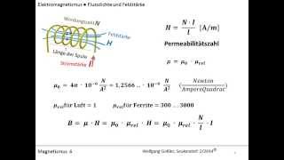 Magnetismus 6 Flussdichte und Feldstärke in Formeln [upl. by Ahsenre]