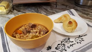 Whats for Dinner Warm Comforting Beef amp Barley Stew amp Garlic Knots [upl. by Leeanne404]