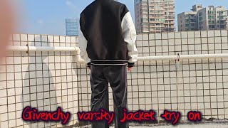 Givenchy Bomber Varsity Jacket try on  Unboxing [upl. by Rattray31]