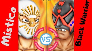 MISTICO vs BLACK WARRIOR mascara vs mascara  lucha retro [upl. by Mariano]