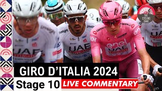 Giro dItalia 2024 Stage 10 LIVE COMMENTARY  Will Tadej Pogacar Attack On Bocca della Selva [upl. by Acalia643]