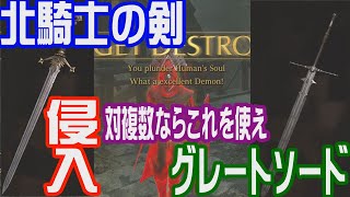 【デモンズソウル】対複数戦の侵入なら北騎士の剣とグレソが輝きます【対人戦】 [upl. by Yecam]