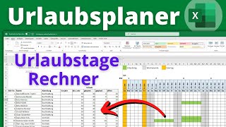 Excel Urlaubsplaner 2025 erstellen  Urlaubstage automatisch eintragen amp berechnen für Mitarbeiter [upl. by Nino]