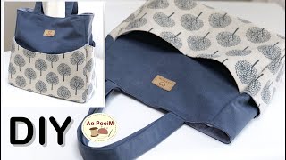 How to make a tote bag bag with outside pockets [upl. by Litt]