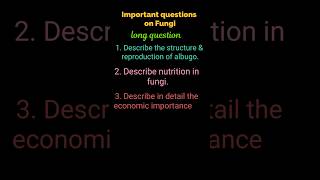 Important question on fungi bsc 1st year botany [upl. by Loraine47]