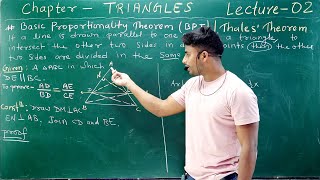 Triangles Lecture  02  Class 10th CBSE  Thales Theorem And Converse Of Thales Theorem [upl. by Ackler]