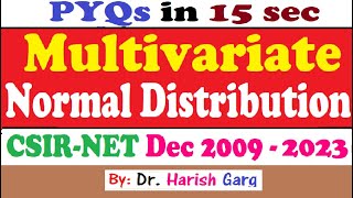 PYQs on Multivariate Normal Distribution  Short Cut Tricks  Dec 2009 to 2023 [upl. by Turne]