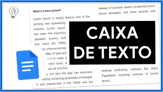 Como Inserir CAIXA de TEXTO no GOOGLE DOCS [upl. by Odlaumor]