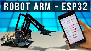 Robot Arm using ESP32 and Smartphone  Complete Robot Arm assembly 🔥 [upl. by Nujra]