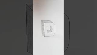 How to draw 3D letter D  drawing with pencil  3D letters drawing  pencil sketch 3ddrawing [upl. by Felix]