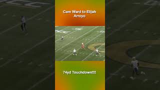 Cam Wards record breaking 74yd Touchdown [upl. by Earehs]