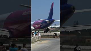 Wizz Air A321Neo crazy up close jetblast departure from Skiathos aviation plane a321 skiathos [upl. by Norit]