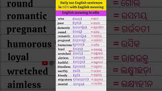 Daily use English sentences in Meaning Odia ଓଡିଆviralvideo englishgrammar english shorts [upl. by Attiuqihc]