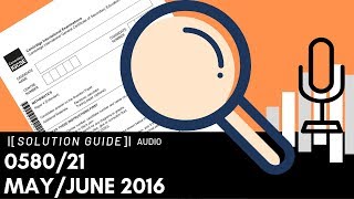 058021 MayJune 2016 Marking Scheme MS AUDIO VOICE OVER [upl. by Macintosh165]