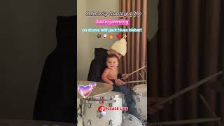 Justin amp Baby Jack Drum Jam Session 🎶🥁✨hollywoodstars JustinBieberHaileyBieberBabyBieber [upl. by Phillip]