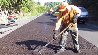 MICROPAVIMENTO CARRETERA DE ORO EL SALVADOR Slurry Seal Emulsion asfaltica [upl. by Ailak]