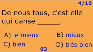 A2B1  10 FRENCH Grammar Questions  Medley N°07 of Grammar Exercises  FRENCH QUIZ [upl. by Miza307]