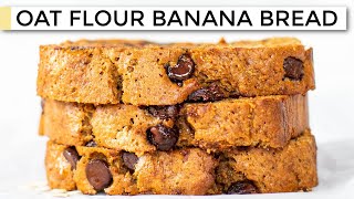 BANANA BREAD WITH OAT FLOUR  easy healthy moist recipe [upl. by Nnyltiak875]