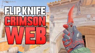 ★ CS2 Flip Knife Crimson Web FACTORY NEW  CS2 Knife Gameplay [upl. by Carleen408]