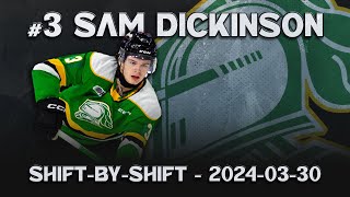 Sam Dickinson 3  ShiftbyShift OHL Round 1 Game 2 [upl. by Acile]