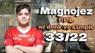 CS2 POV Magnojez wdonk 3322 plays FPL vs s1mple Magisk amp frozen Ancient Feb 27 2024 [upl. by Lowney]