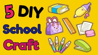 5 DIY School Craft 🌈 Paper craftEasy craft ideas miniature craft  how to make DIYschool project [upl. by Proulx]